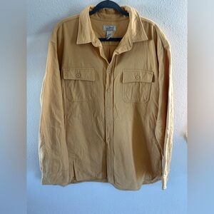 Vintage LL Bean Chamios Butter Yellow Button Up Shirt Mens Size XXL